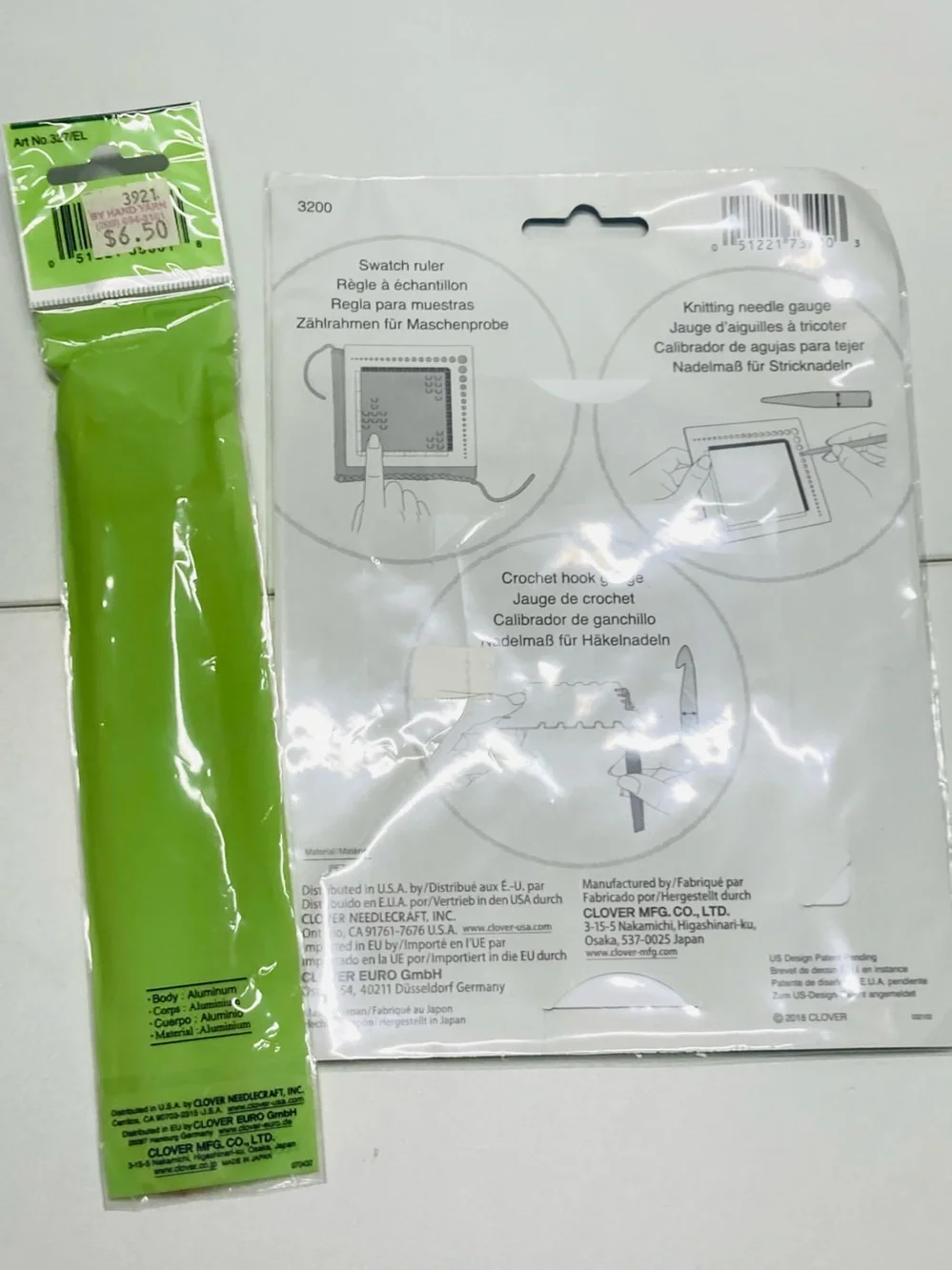 NEW Clover Swatch Ruler & Needle Gauge and 2 Stitch Holders